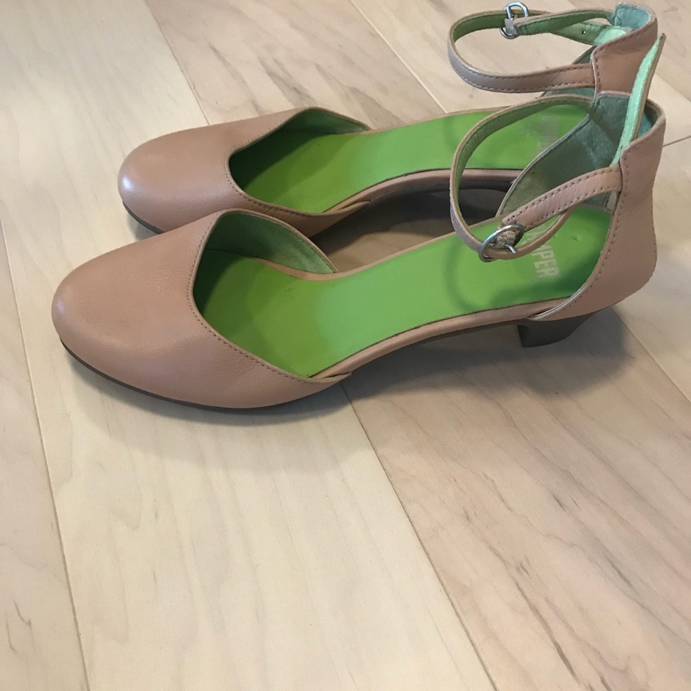 Camper Shoes maryjane salmon/chartreuse